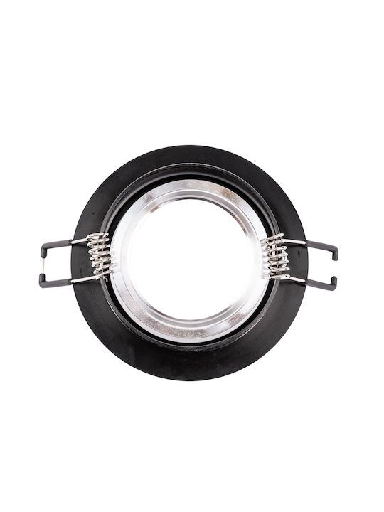 Recessed Round Adjustable Halogen Ceiling Light Gu10 Mr16 Black Triam Lumiled