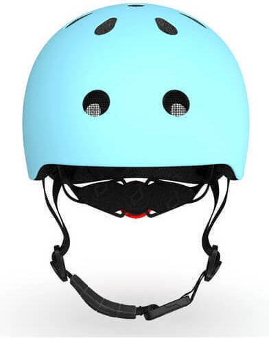 Scoot & Ride Kinderroller Highwaykick 1 & Helm S Blueberry 3-Rad mit LED-Beleuchtung für 5+ Jahre Hellblau