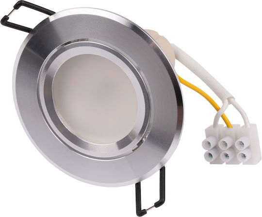 Αλογόνου Στρογγυλό Κινητό Φωτιστικό Trix 3 1 Gu10 6w 4000k Γυαλιστερό Ασημί Lumiled