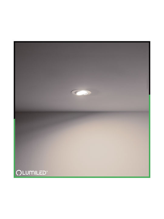 Таванно Осветително Тяло Вградено Кръгло Подвижно Gu10 Mr16 Сребрист Triam Lumiled