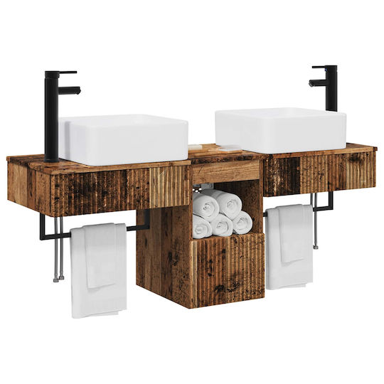 vidaXL Vanity Unit Without Sink W53xD35xH39cm Aged Wood