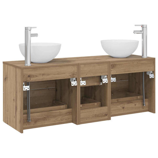 vidaXL Badezimmer Waschtisch-Einheit Ohne Waschbecken M49.5xT35xH63cm Eiche