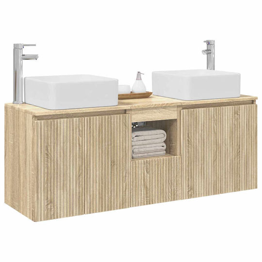 vidaXL Badezimmer Waschtisch-Einheit M53xB35xH63cm Sonoma Eiche