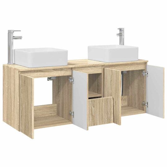 vidaXL Badezimmer Waschtisch-Einheit M53xB35xH63cm Sonoma Eiche