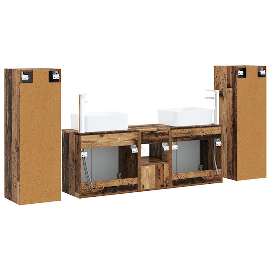 vidaXL 3406001 Πάγκος χωρίς Νιπτήρα Μ33xΒ34.5xΥ100cm Παλαιωμένο Ξύλο