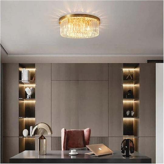 Candelabru De Tavan Cu Cristale LED Compatibil Cu Masa De Dining Lumini Suspendate Decor Pentru Casă 80cm