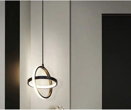 Candelabru Suspendat LED Serapha Negru 2 Cerc 23w Ø220 Mm X H1250 Mm