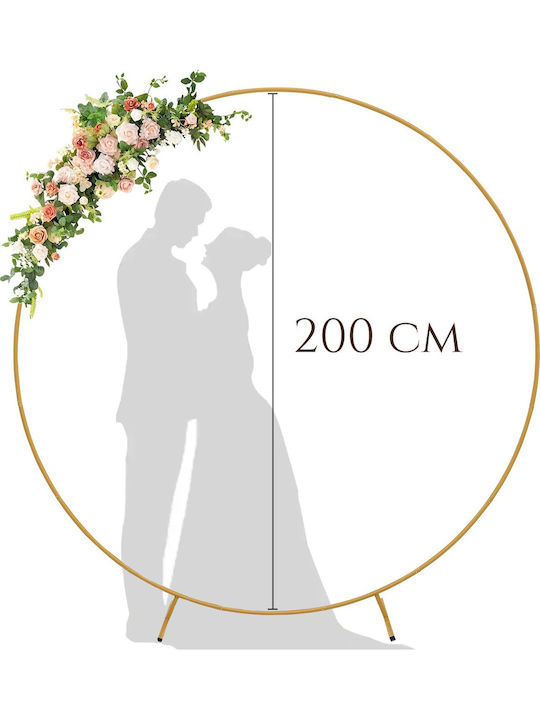 Metal Gold Circle Arch Frame Stand Balloons 2m Wedding Wall