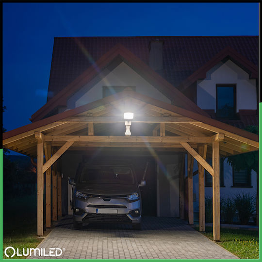 LED Flood Light Zuna2 50W 4500lm 4000K IP44 Black Motion Sensor Lumiled