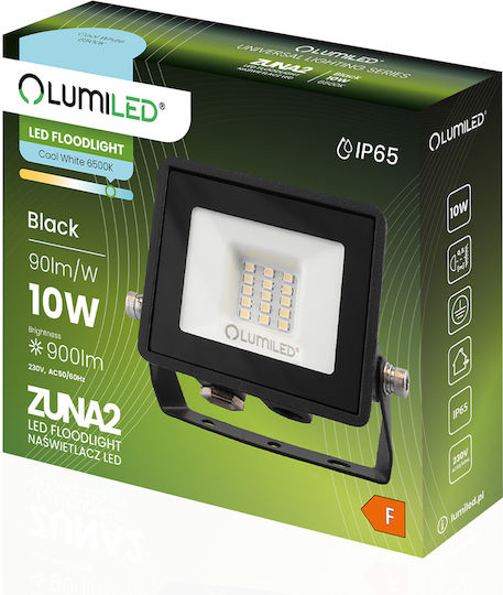 LED Flutlichter Zuna2 10w 900lm 6500k Ip65 Schwarzer phosphorischer