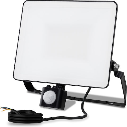 LED Flood Light Azzler 50W 6000lm 4000K IP44 Outdoor Halogen Lamp Motion Sensor Black Lumiled