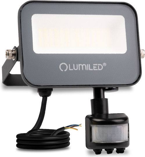 Προβολέας Led Trinox 20w 2000lm Cct Ip65 Γκρι Αισθητήρας Κίνησης Λυκόφωτος Lumiled