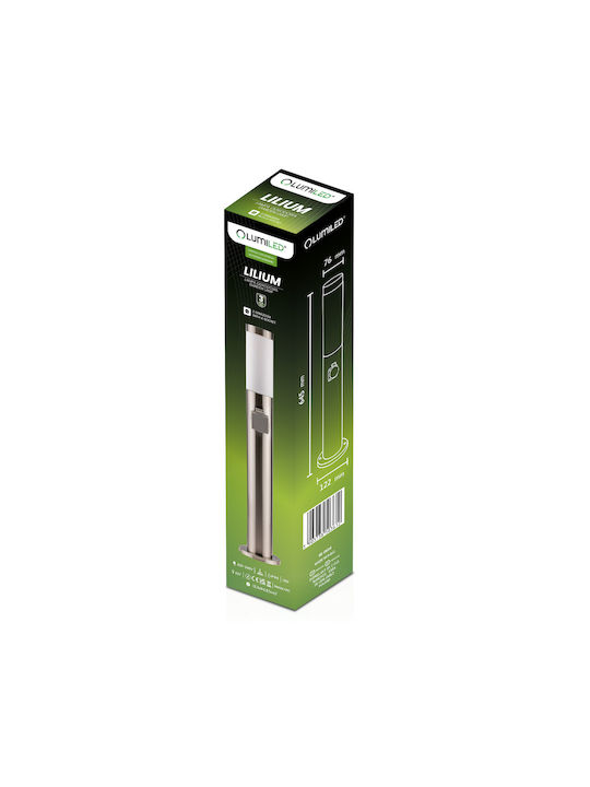 Lampa De Grădină Pentru Exterior Lilium Lumiled E27 Inox Post 65cm Priză 230v