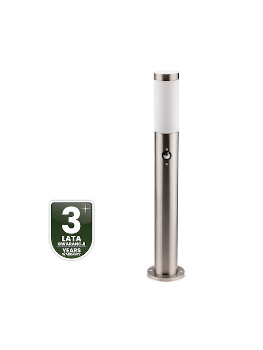 Φωτιστικό Κήπου Εξωτερικού Χώρου E27 Inox Post 65cm Αισθητήρα Κίνησης Lilium Lumiled