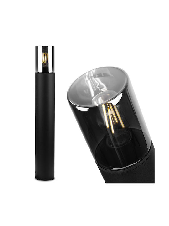 Фенер За Градина Колона Външна Лампа E27 Черно Стъкло Ip54 60 См Salvia Lumiled Фенер За Градина Колона Външна Лампа E27 Черно Стъкло Ip54 60 См Salvia Lumiled