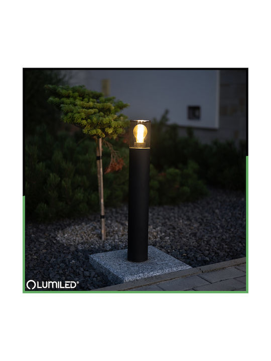 Lampa De Gradina Stilou Pentru Exterior Bec E27 Negru Sticla Ip54 80 Cm Salvia Lumiled