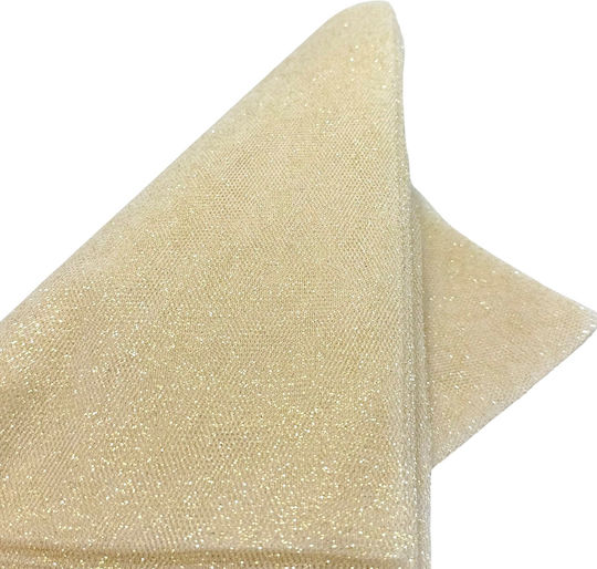 Ivory Tulle Gold Glitter Packaging & Wedding Favor Materials 25x25cm 50 Pieces Tou13 Riniotis Rin-tou13