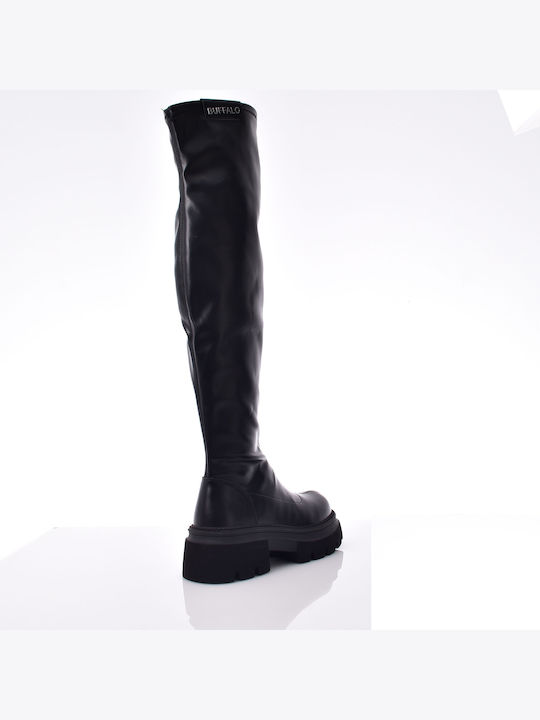 Leather Women's Over the Knee Boots Black