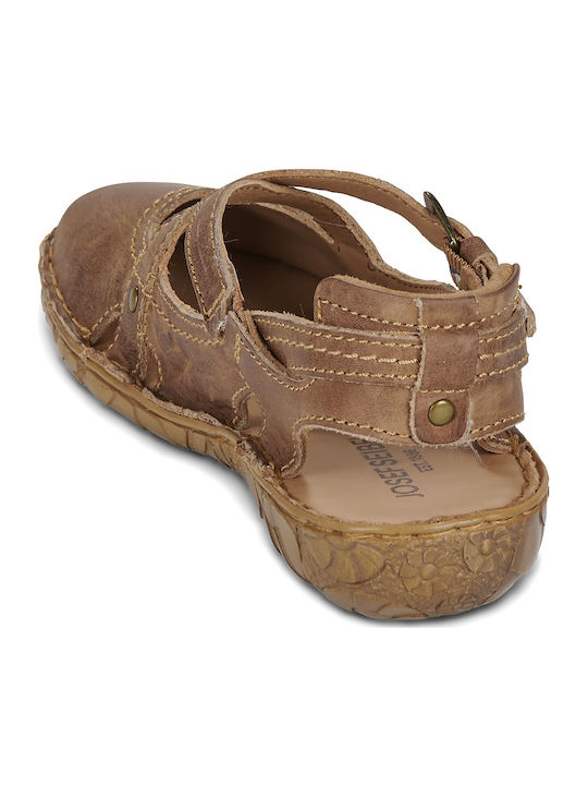 Damen Flache Sandalen Braun