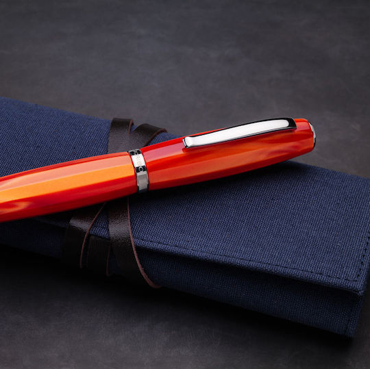 Scribo Fountain Pen Fine 6.5mm Orange With Orange Ink