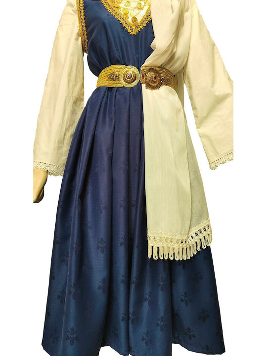 Traditional Costume Aegean Islands with Porphyra with Scarf