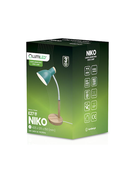 Lampă De Masă Pentru Birou Școlar Decorativă E27 Niko Verde Lumiled