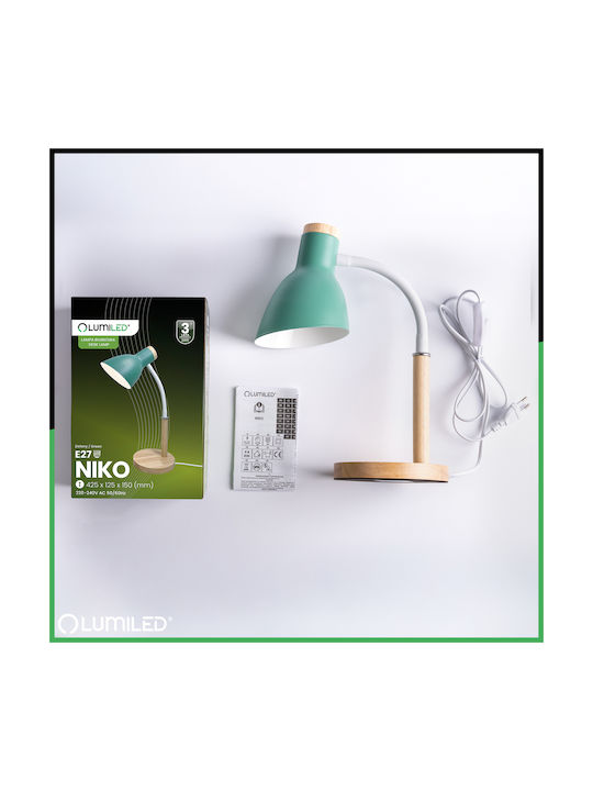 Lampă De Masă Pentru Birou Școlar Decorativă E27 Niko Verde Lumiled