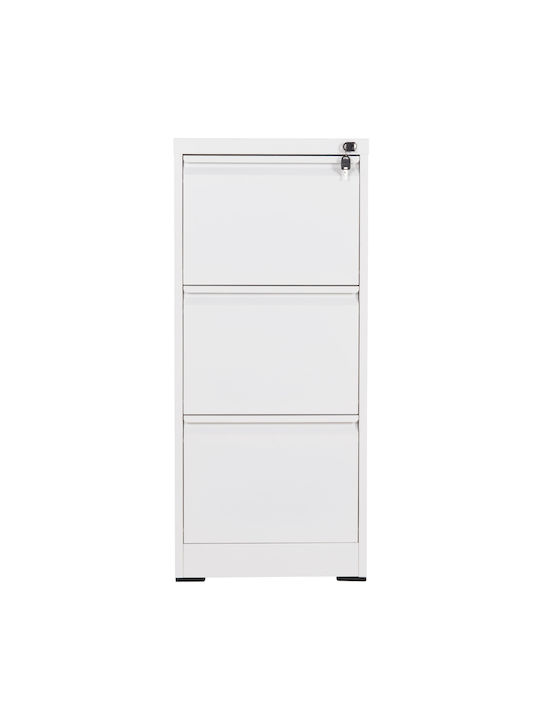 Büroaufbewahrungsschublade Metall Sider Weiß 45,5x62x103,5cm