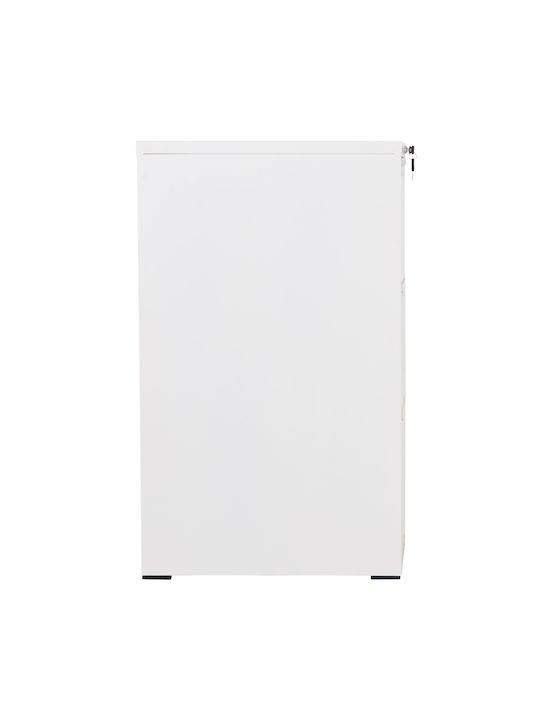 Büroaufbewahrungsschublade Metall Sider Weiß 45,5x62x103,5cm