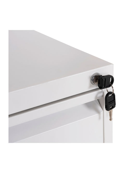 Büroaufbewahrungsschublade Metall Sider Weiß 45,5x62x103,5cm