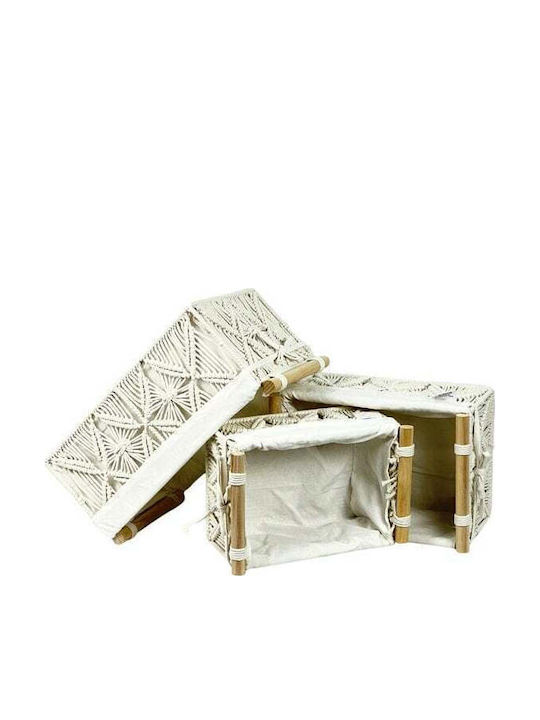ED Collection Decorative Wicker Basket White 33x22x14cm AP12166O