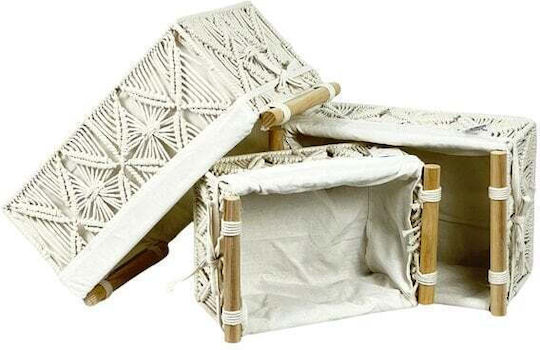 ED Collection Decorative Wicker Basket White 36x25x16cm AP12166O
