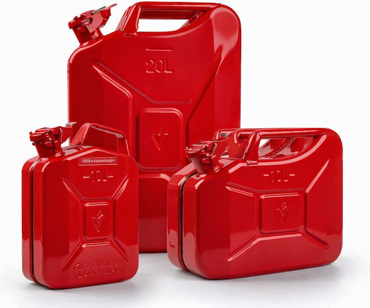 Canistră de combustibil din tablă de oțel Capacitate 10l Roșu Valpro