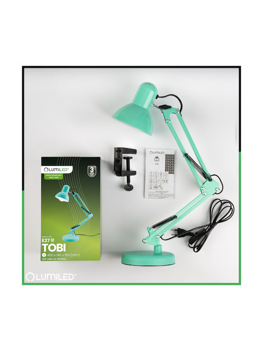 Επιτραπέζιο Φωτιστικό Σχεδιασμού E27 Tobi Mint Lumiled + Βάση Στήριξης