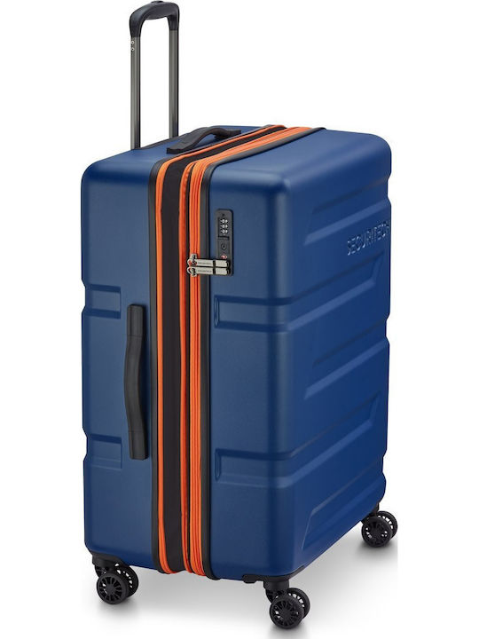 Securitech by Delsey Medium Travel Suitcase Hard Navy Blue Height 69cm