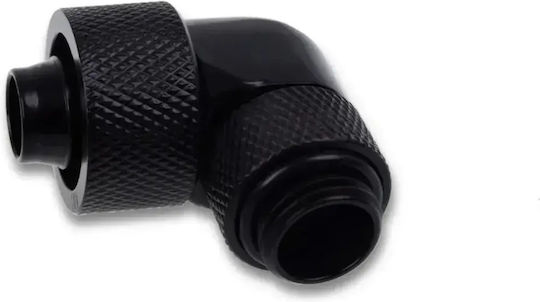 Alphacool Alphacool Eiszapfen 16/10mm Racord Filetat 90° Rotațional G1/4 Conexiune Tubulatură Moale Neagră Pvc Silicon Neopren