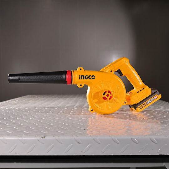 Ingco Handgeblasener 20V mit 1 Batterie 2Ah und Lautstärkeregelung mit Maximaler Luftgeschwindigkeit 259.2km/h