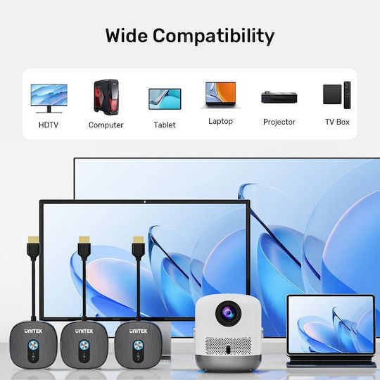 Unitek Wireless Hdml Transmitter Receiver Kit 1×2 1080p Up To 50m V1711a