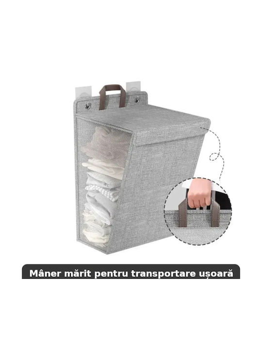 Coș de rufe din material pliabil cu capac 55x55x39cm Gri