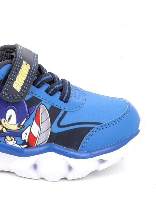 Kids Sneakers with Hoop & Loop Closure and Lights Blue