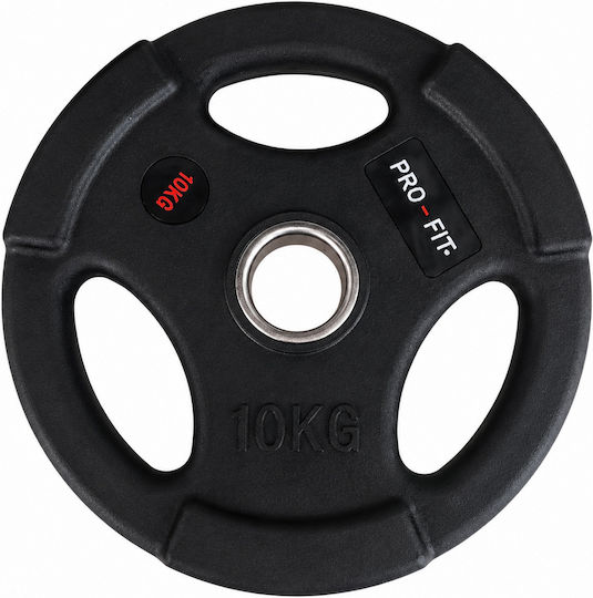 Profit Set of Plates Olympic Type Rubber 1 x 10kg Φ50mm with Handles