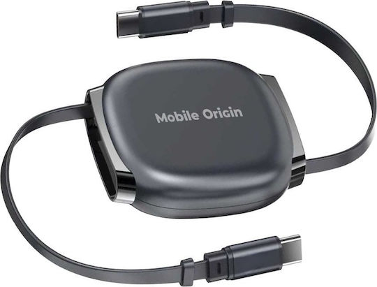 Mobile Origin Cablu Extensibil USB 2.0 USB-C Masculin - USB-C 100W Gri 0.25m MO-CB7-SPG