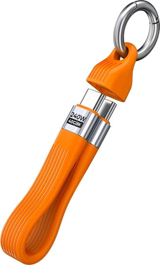 Mobile Origin Braided / Flat / Keychain Cablu Video USB 2.0 USB-C tată - USB-C 240W PD Portocaliu 0.13m MO-UK-CB17-ORG