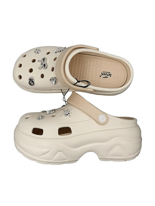 Level Anatomic Damentagliche Anatomische Holzschuhe Beigen