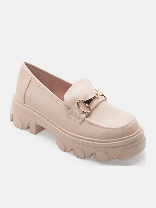 Women's Moccasins In Beige Colour