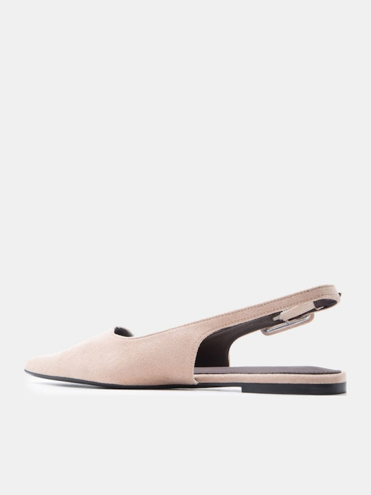Γυναικείες Μπαλαρίνες Slingback σε Μπεζ Χρώμα