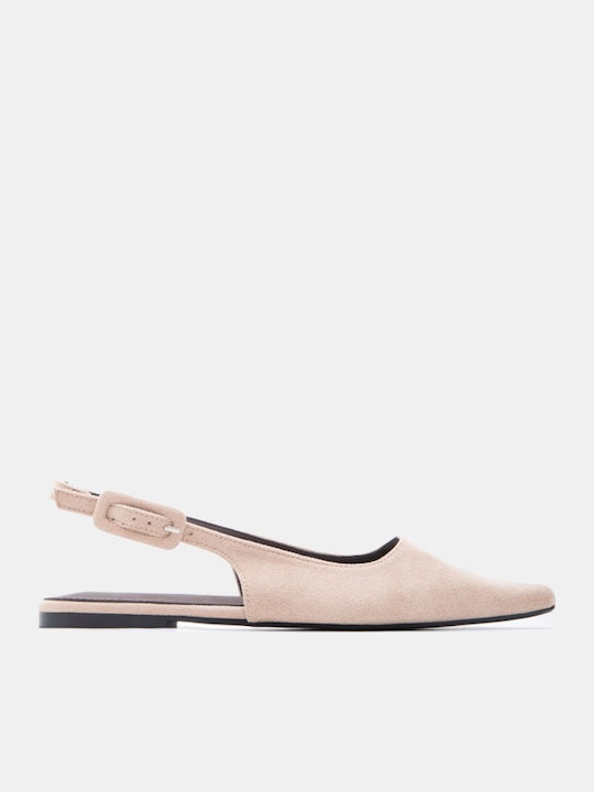 Γυναικείες Μπαλαρίνες Slingback σε Μπεζ Χρώμα