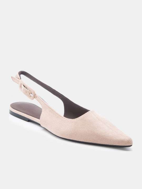 Γυναικείες Μπαλαρίνες Slingback σε Μπεζ Χρώμα