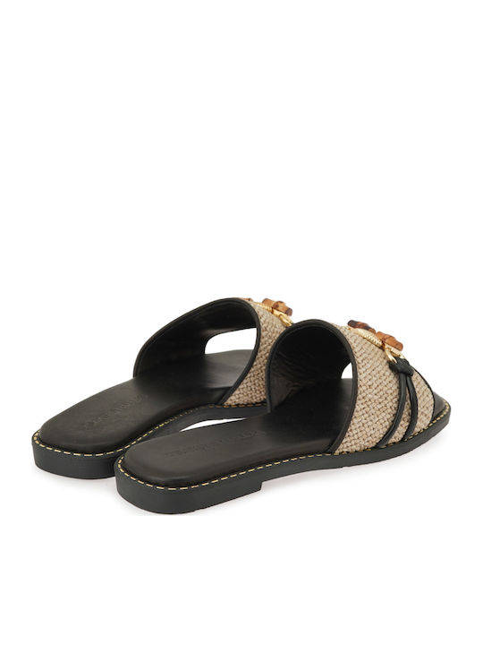 Damen Flache Sandalen Schwarz