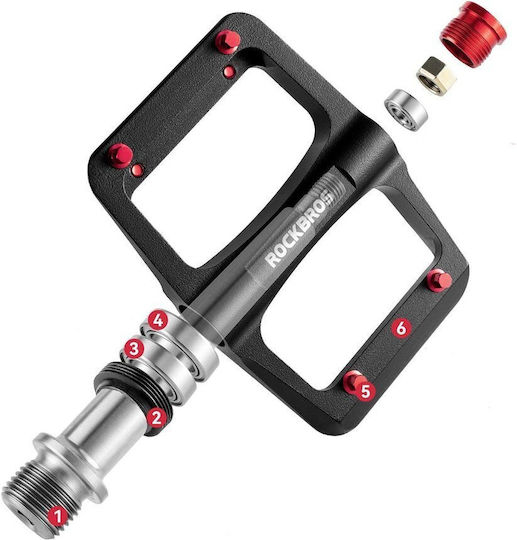Rockbros Bicycle Pedals Flat Black